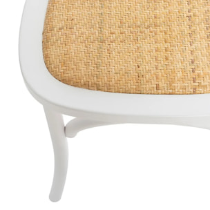 Chaise "Isak" hêtre et cannage blanc