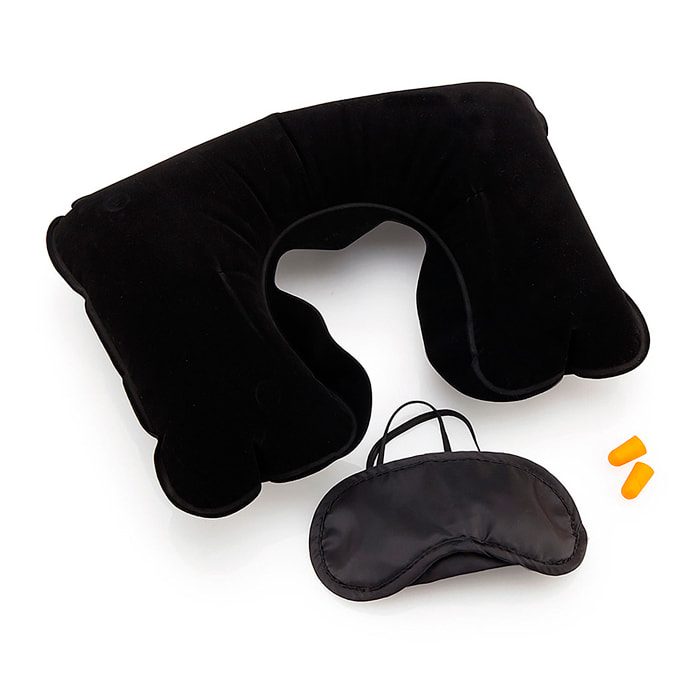 Set da viaggio 3 accessori. Copertura in pelle scamosciata