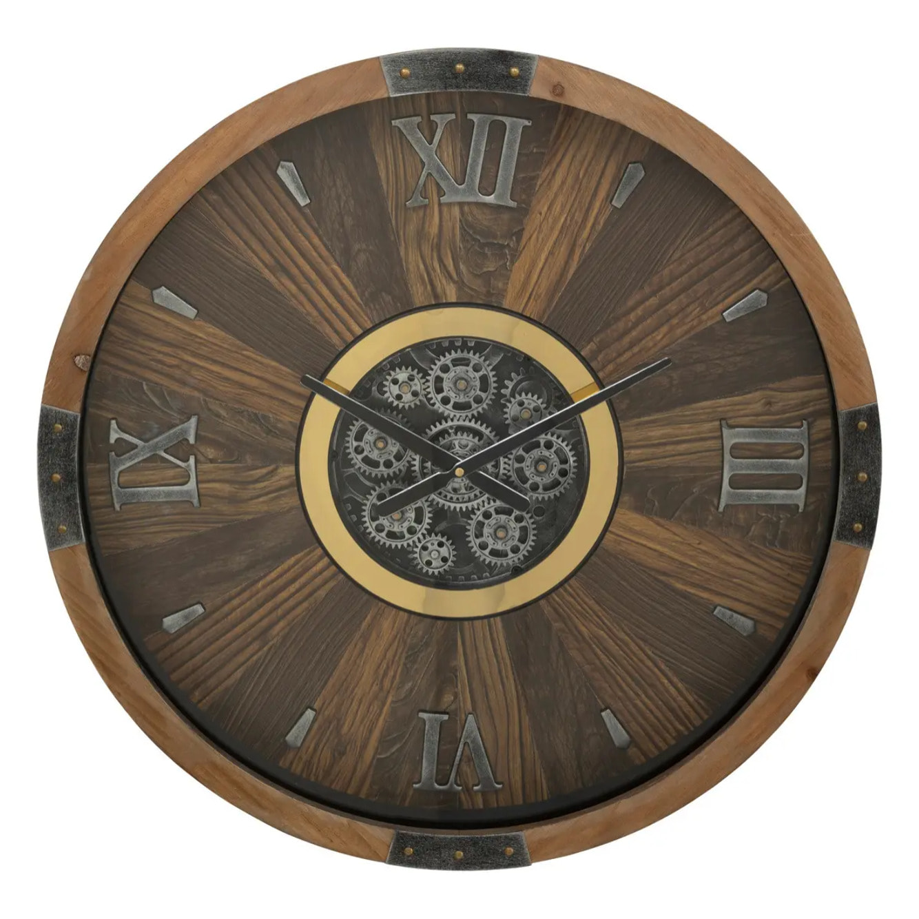 Horloge "Keane" marron D63,5cm
