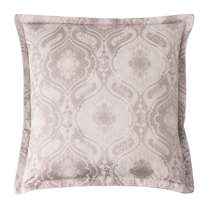 Taie d'oreiller imprimée en satin de coton bio, SHALIMAR, Rosee