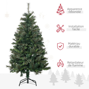 Sapin de Noël artificiel Ø 84 x 150H cm 665 branches épines imitation Nordmann grand réalisme vert