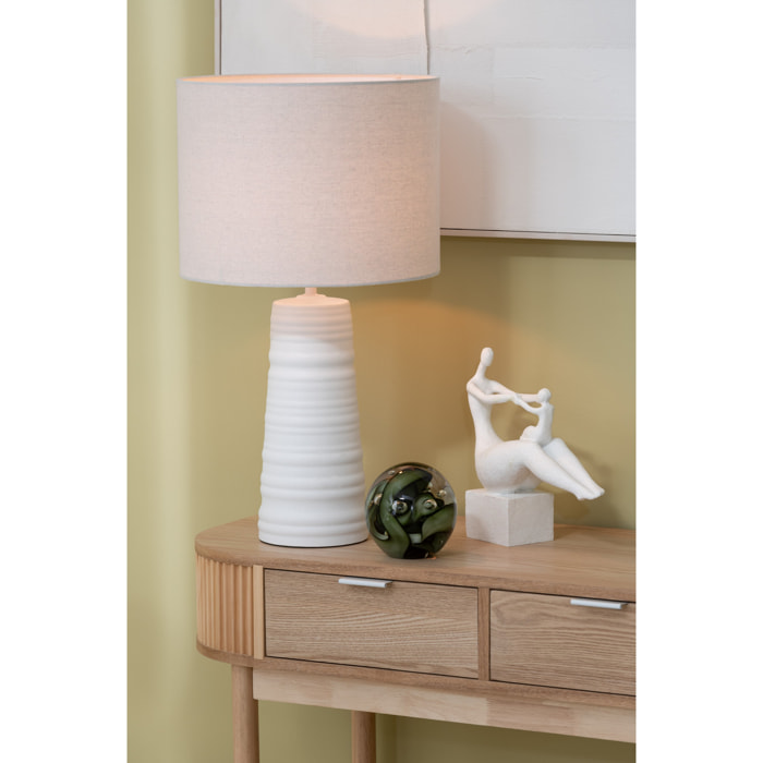 J-Line décoration Maman + Enfant Sur Genoux - polyrésine - blanc