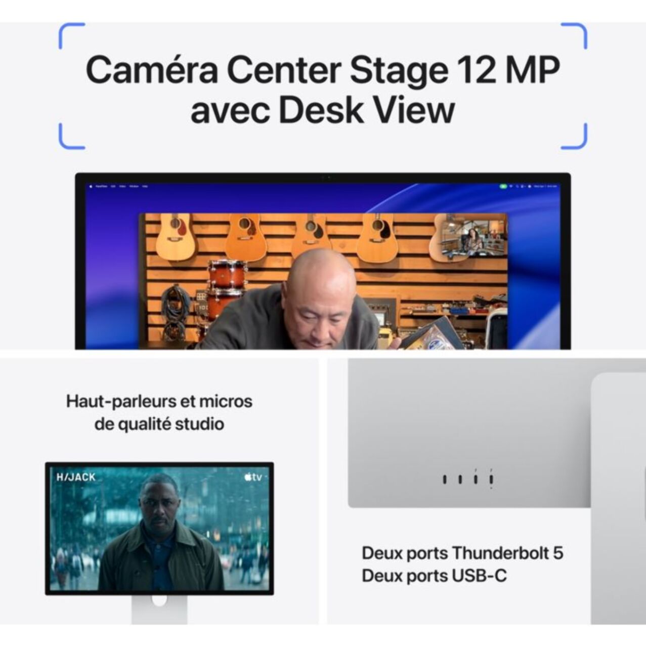 Ecran PC APPLE Studio Display XDR XDR 27" Retina XDR Mini LED o-texturé 5K 120 Hz HDR USB-C 140W