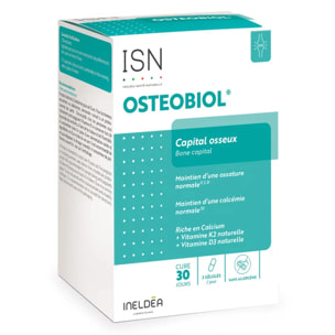 ISN - Osteobiol®- Complément alimentaire riche en calcium, vitamines D3 et K2 d'origine naturelle - Maintien de la densité osseuse - Sans allergène - Cure de 30 jours