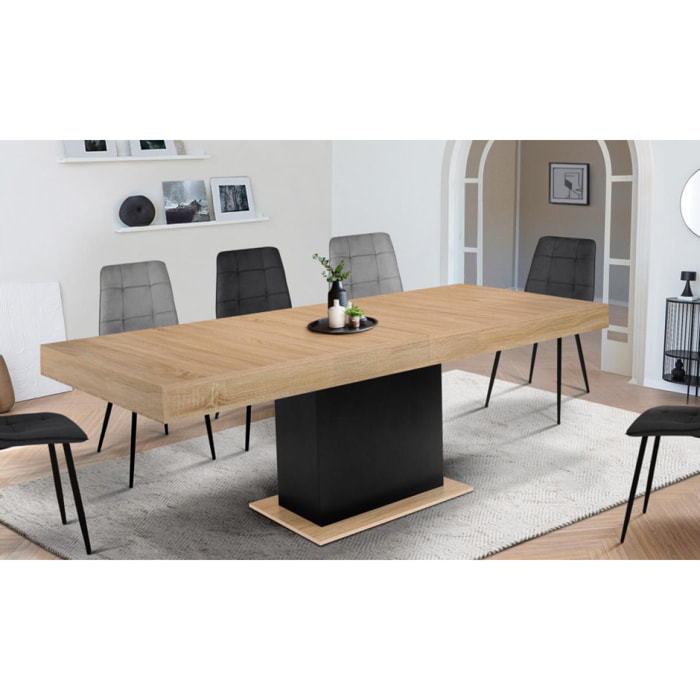 Table rectangulaire 4/6 personnes extensible en bois 150/180 cm - oman  Couleur bois foncé Rendez Vous Deco