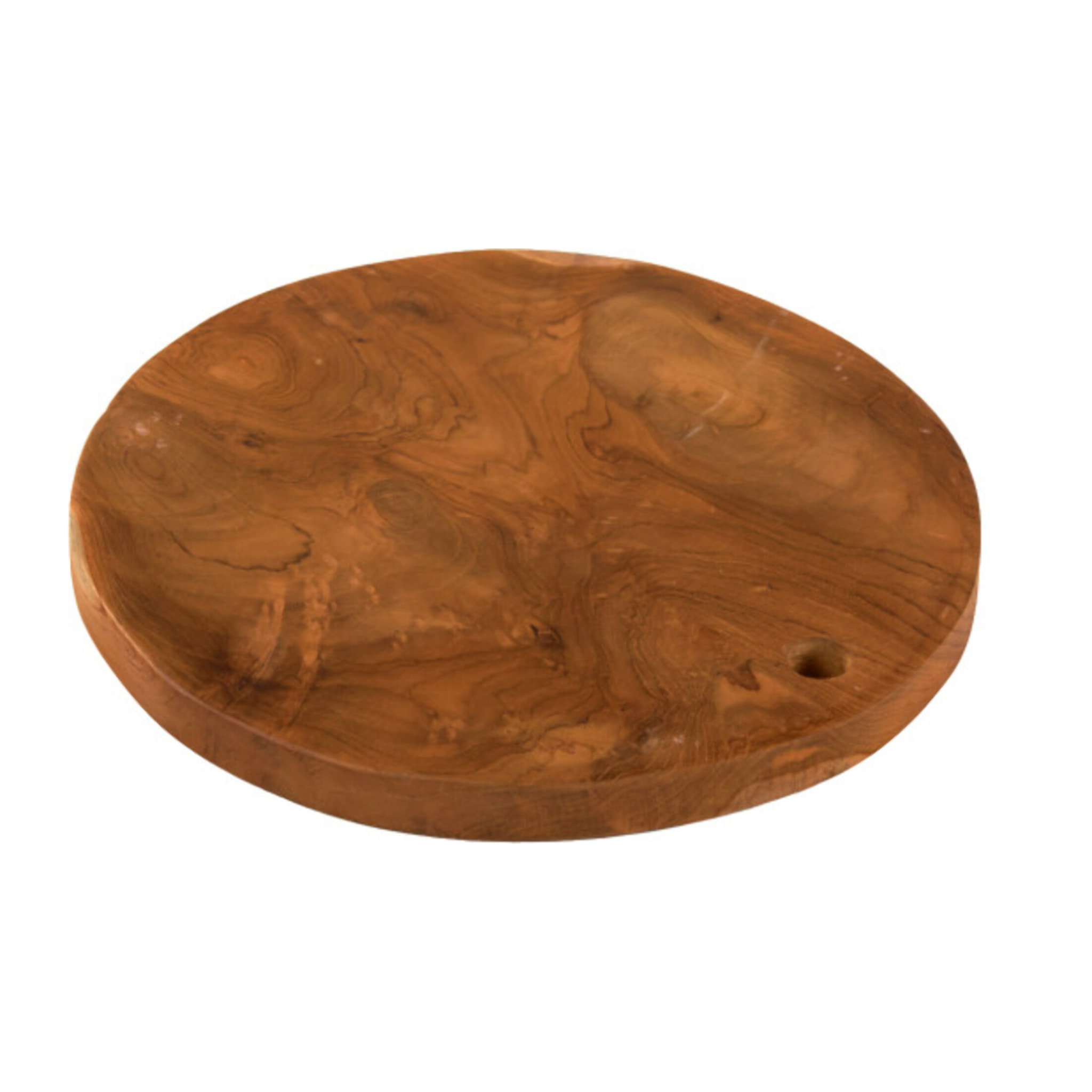 Planche à découper / plateau rond D. 30 cm en bois de teck - PALO