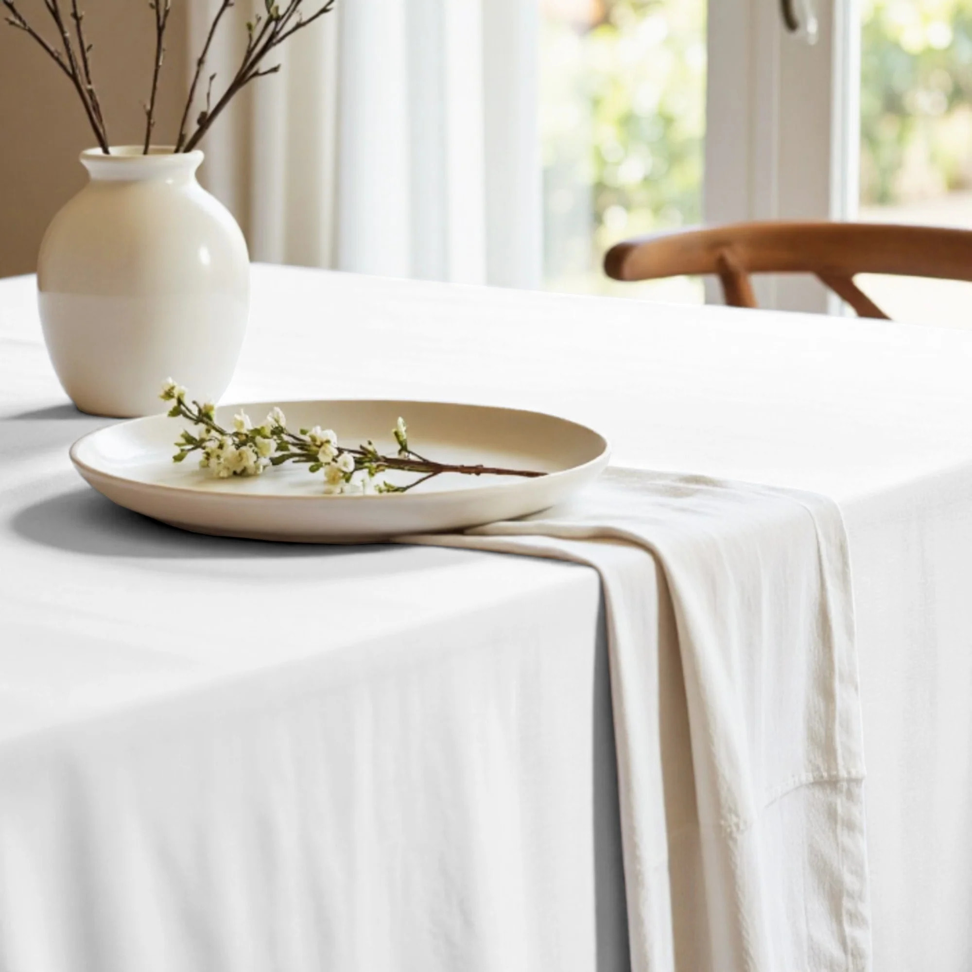 Nappe en résine anti-taches XL Uni Blanc 103