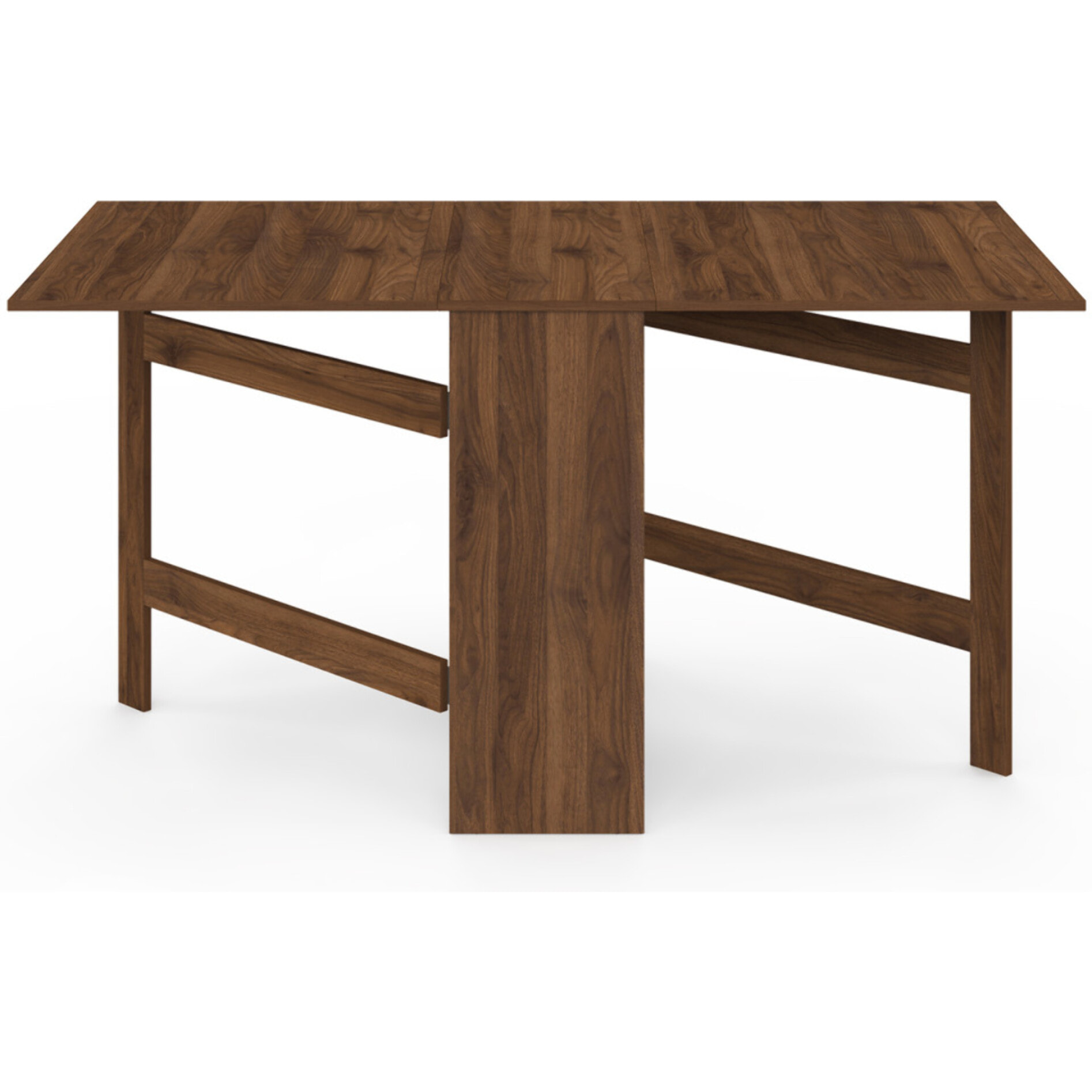 Table à manger dépliable Andy avec rangement effet noyer