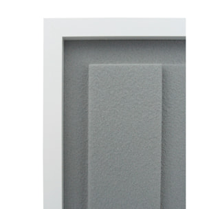 Cuadro Curves resina 3D texturizado gris 70x50x4 cm