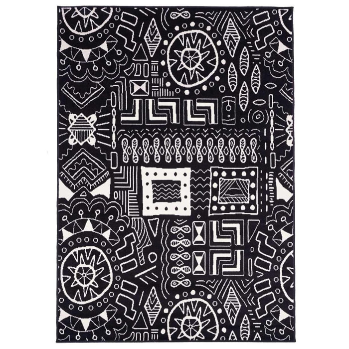 Tapis salon et chambre tissé motif ethnique VEJO