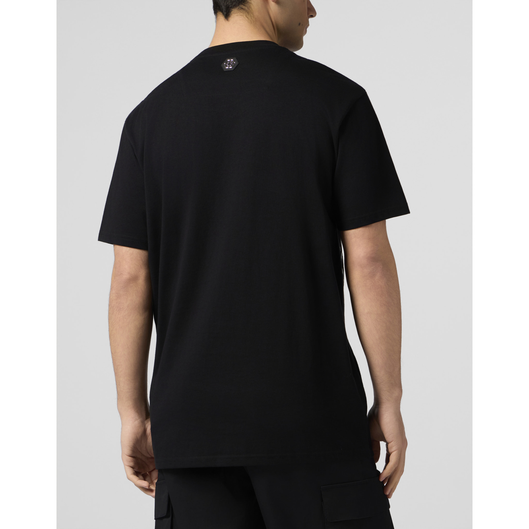 PHILIPP PLEIN Round Neck T-Shirt Wind Rose Skull Stones