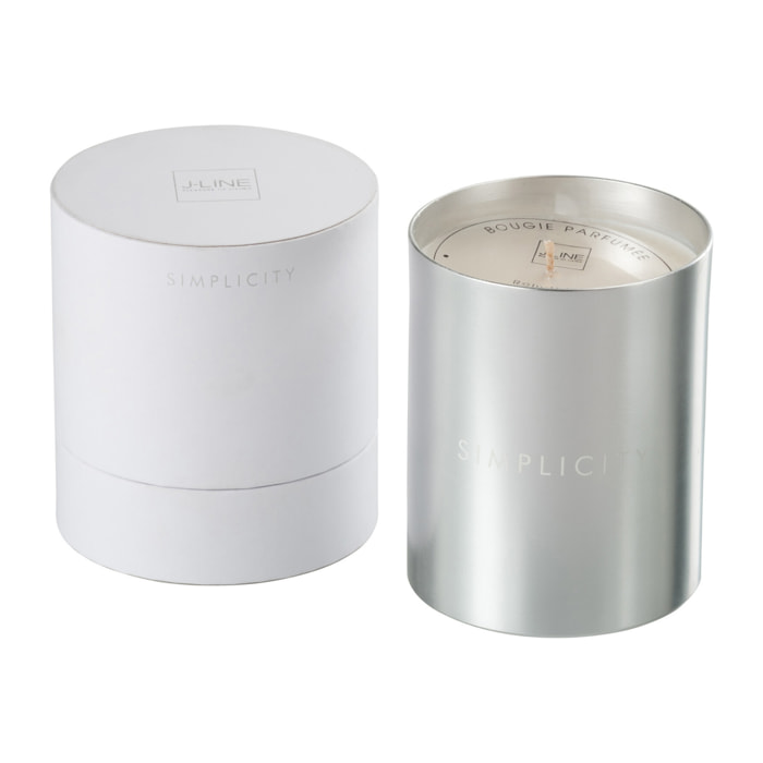 J-Line bougie parfumée Simplicity Cire - blanc/argent - 70H