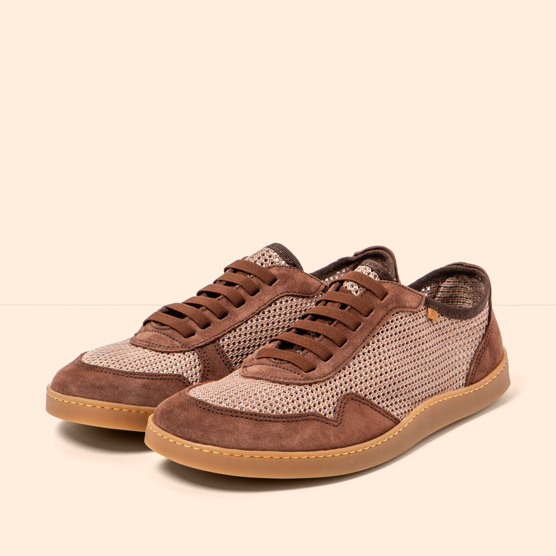 Zapatos N5914 MULTI MATERIAL CHOCOLATE/ ORIGEN color Chocolate