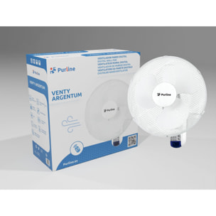 Ventilador de pared digital con mando VENTY ARGENTUM PURLINE