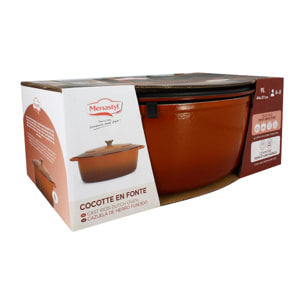 Cocotte en fonte émaillée 9L brique MONTAGNE