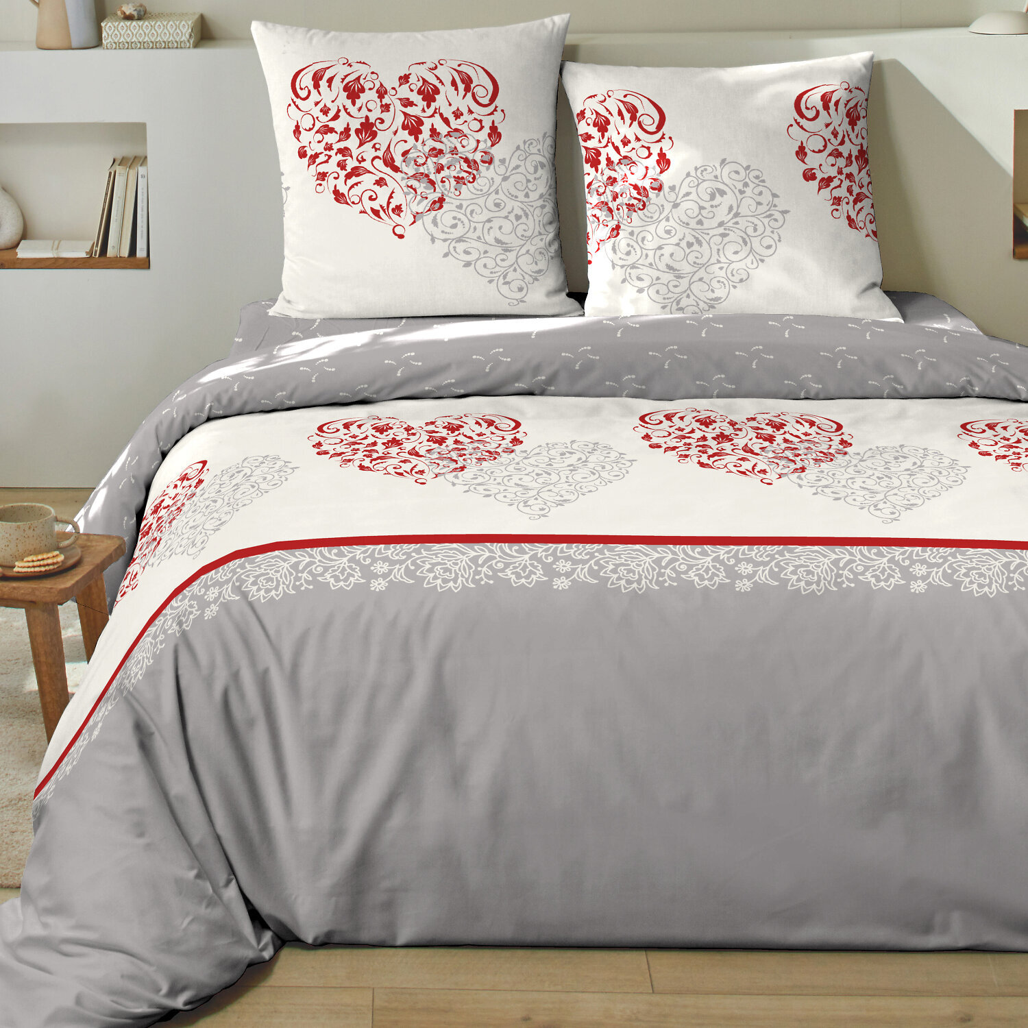 Parure housse de couette flanelle multicolore