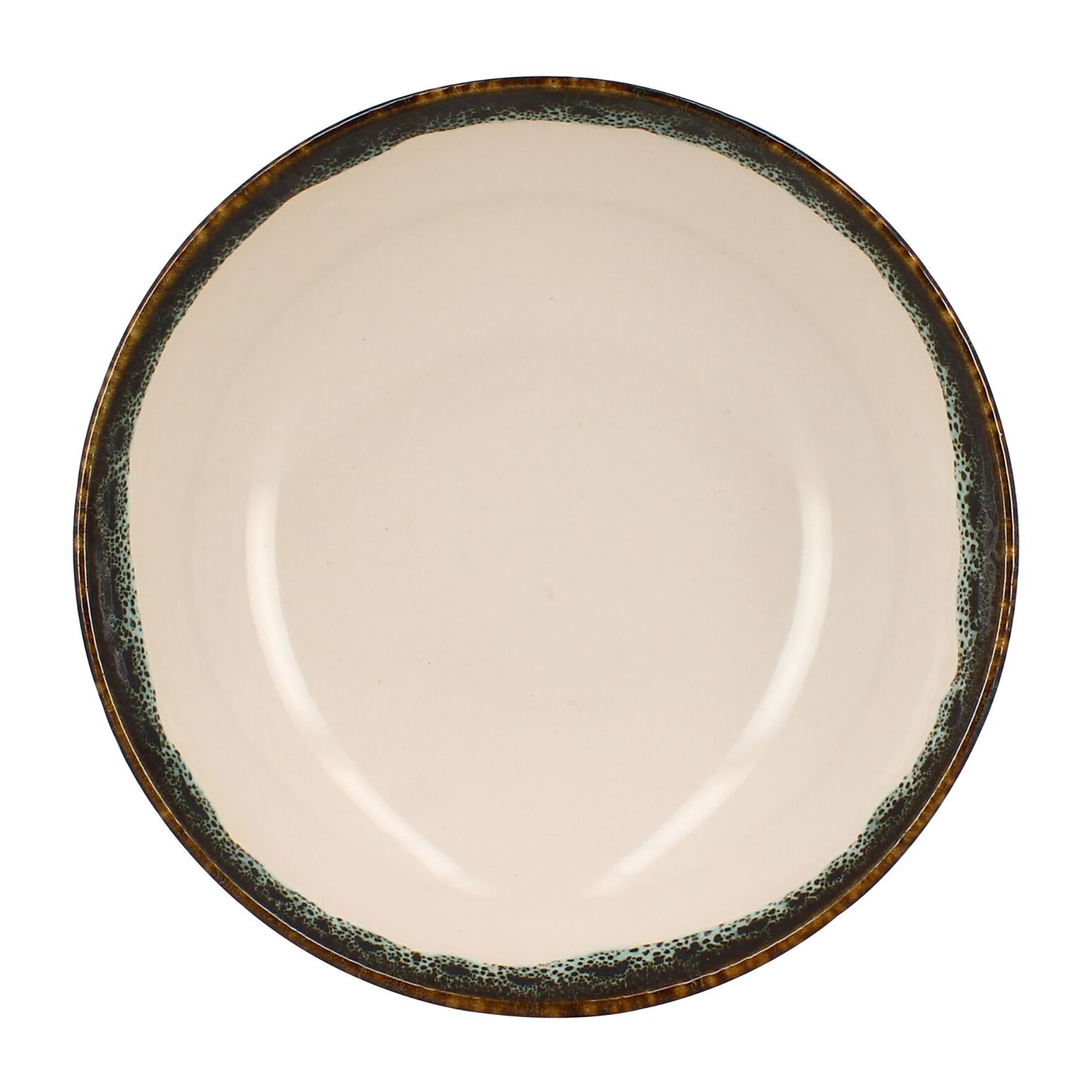 Lot de 6 assiettes creuses atome 21cm en faience beige ATOME