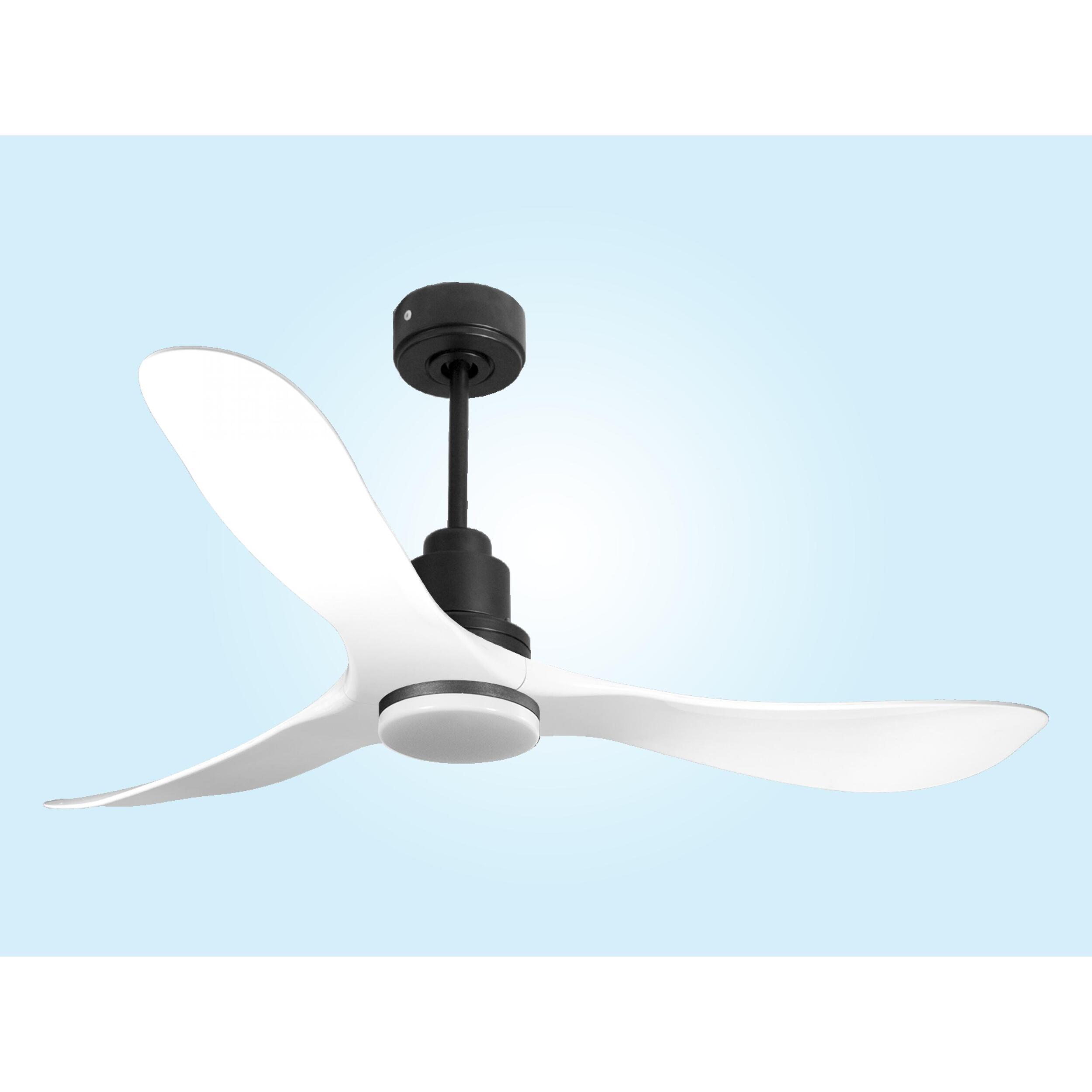 Ventilateur de plafond Réversible  Thermostat Dimmable Wifi Moteur à courant continu Toits en pente Télécommande Lumière à trois tons Hypersilence Mémoire