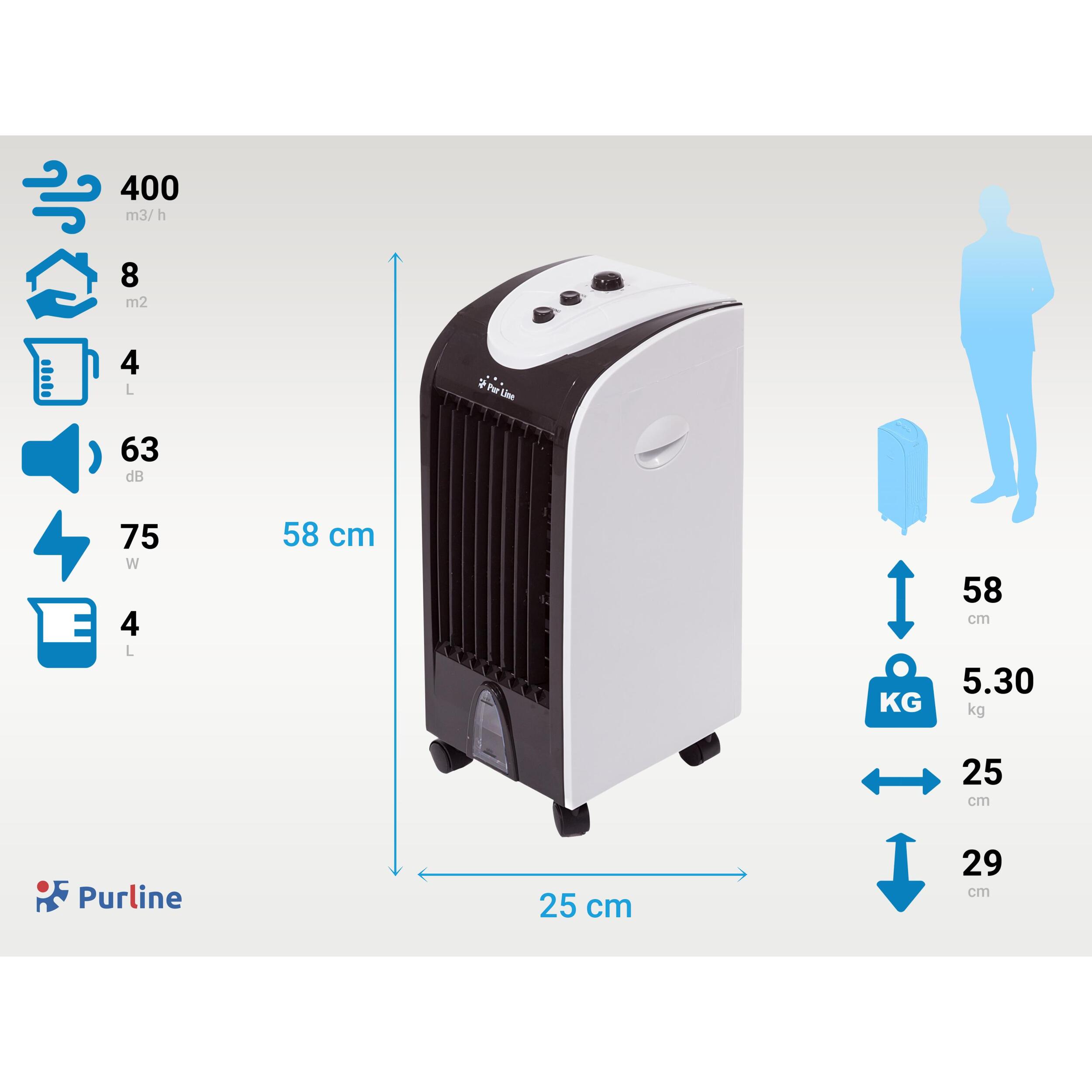 Climatizador evaporativo de bajo consumo 75 W RAFY 51 PURLINE