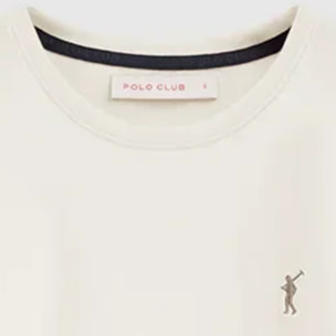 Maglietta ecrù a maniche corte e a girocollo con ricamo Rigby Go