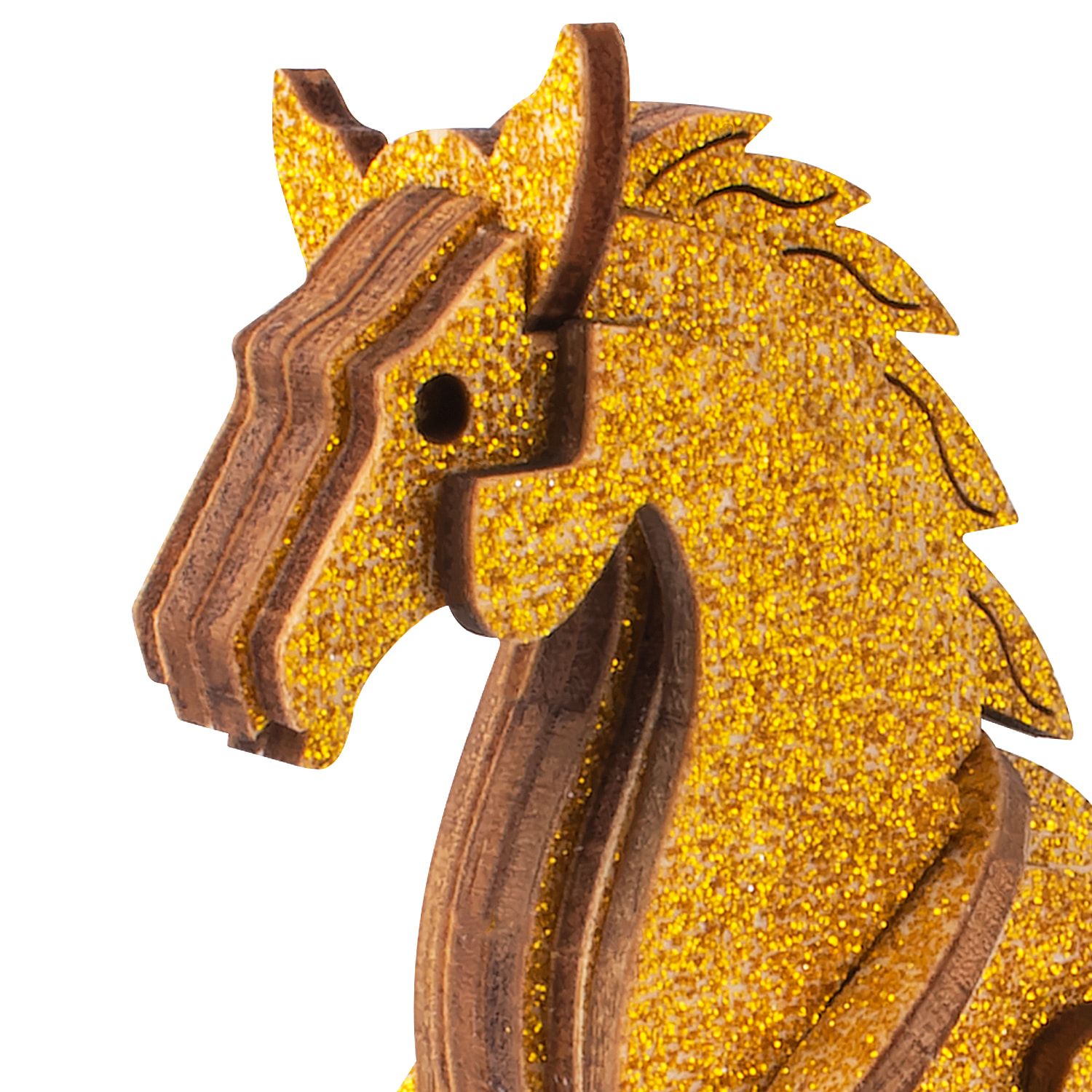 Puzzle 3D in legno. Design di cavallo. 32 pezzi.