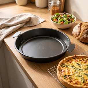 Moule à gâteau et quiches rond de 28 cm avec fond amovible Zenker Black Metallic