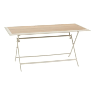 Table de jardin 6 places Azua pliable beige 150x80cm