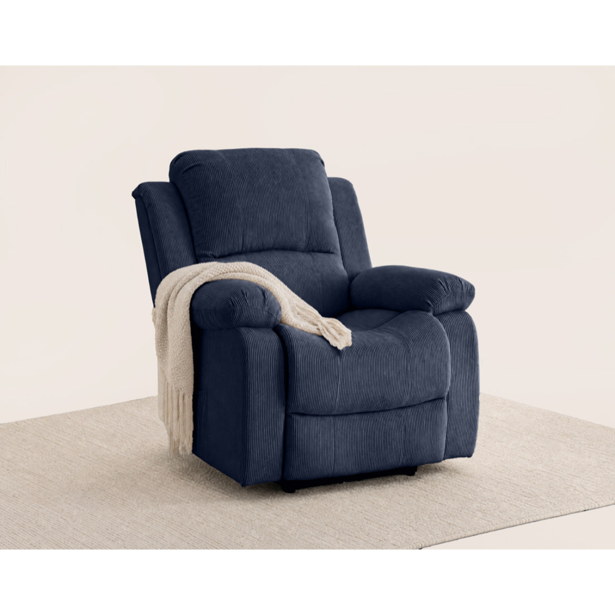 Armand - fauteuil relax électrique en velours côtelé - Bleu marine