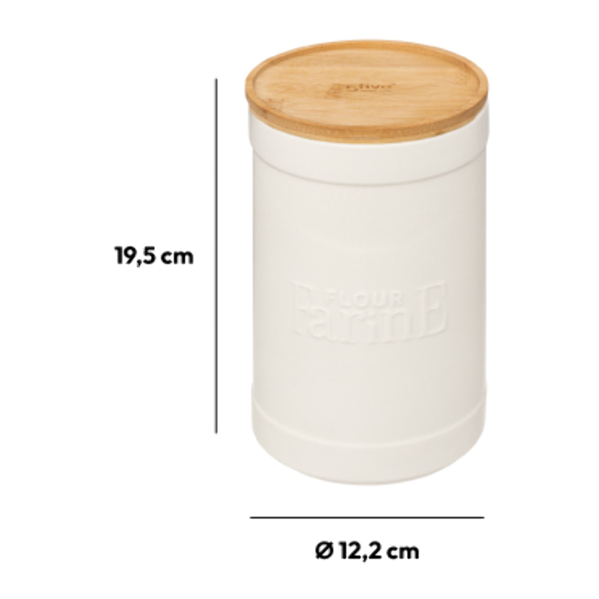 Boîte à farine "Naturéo" en céramique blanc