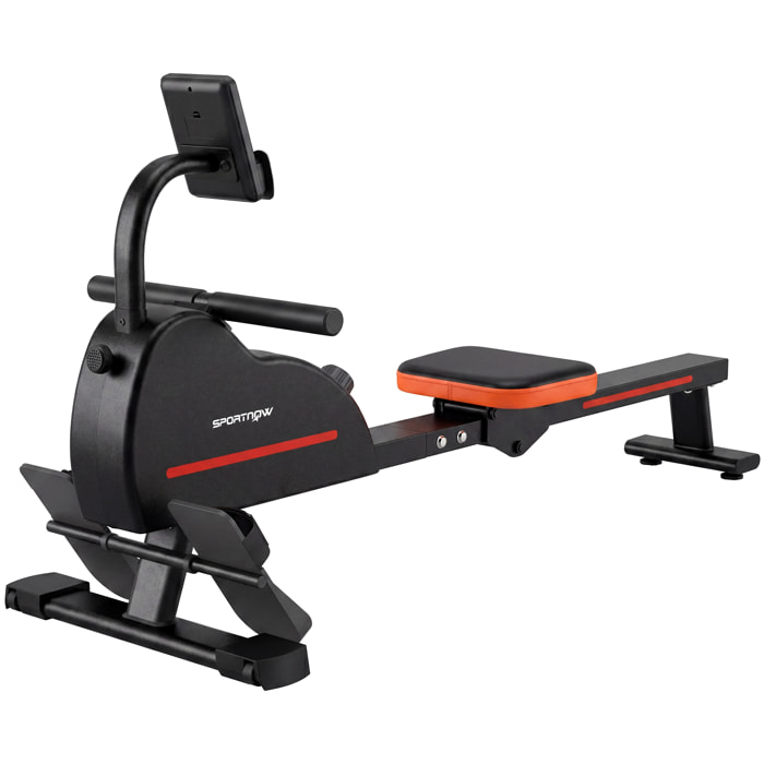 Rameur magnétique bluetooth connecté Kinomap & Zwift écran LCD noir rouge