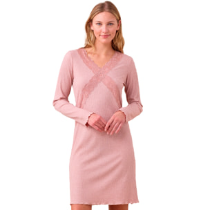 Camicia da notte donna in costina di viscosa articolo classic Noidinotte