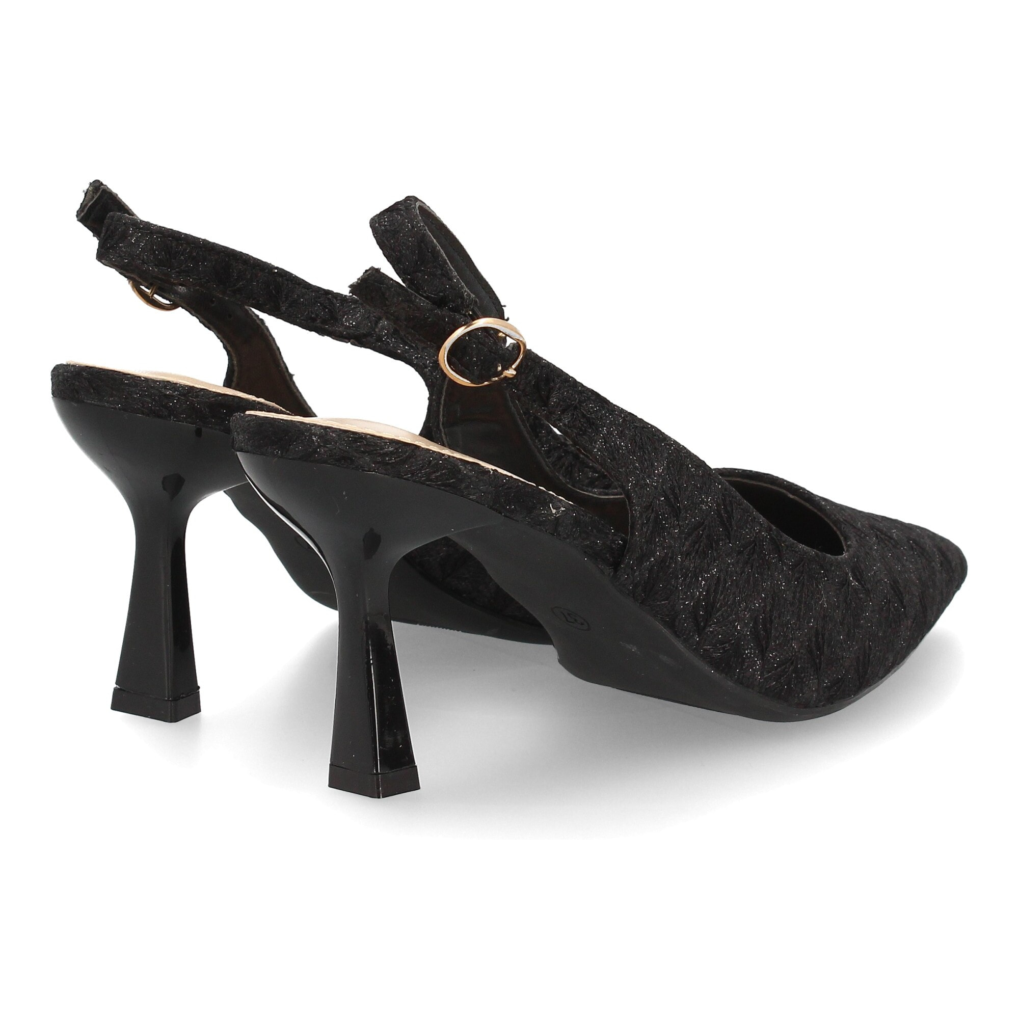 Zapato destalonado tacón fino elegante texturizado