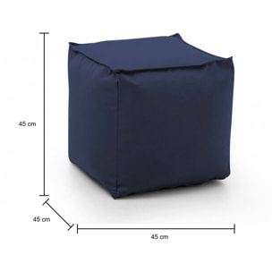 Pouf Aron, Pouf multifunzione, Poltroncina relax in tessuto imbottito, 100% Made in Italy, 45x45h45 cm, Blu