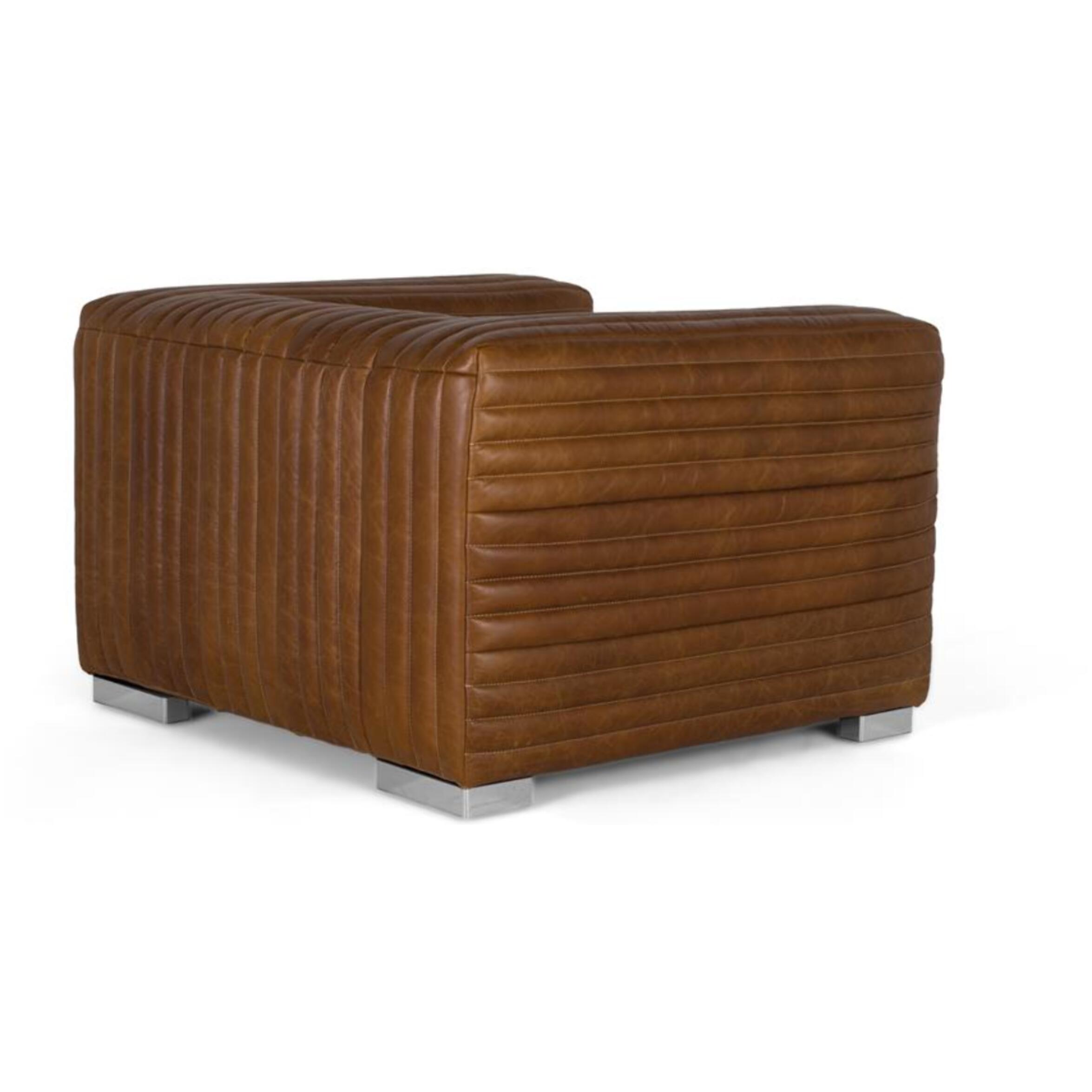 FAUTEUIL EN CUIR - 67 x 103 x 98 cm