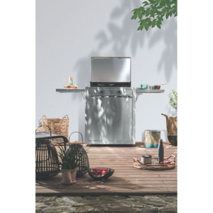 Chariot Plancha FORGE ADOUR CH MIF 60 en inox fermé compatible plancha Modern 60