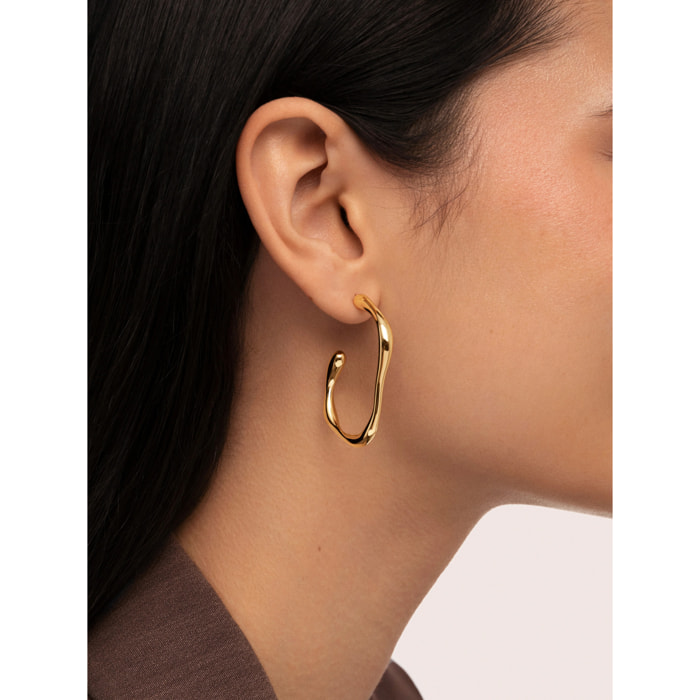 Pendientes Vento Acero Baño Oro