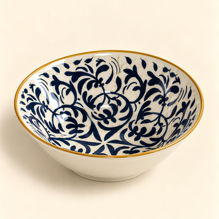 Lot de 6 coupelles à motif bleu en grès 16cm HERACLEE