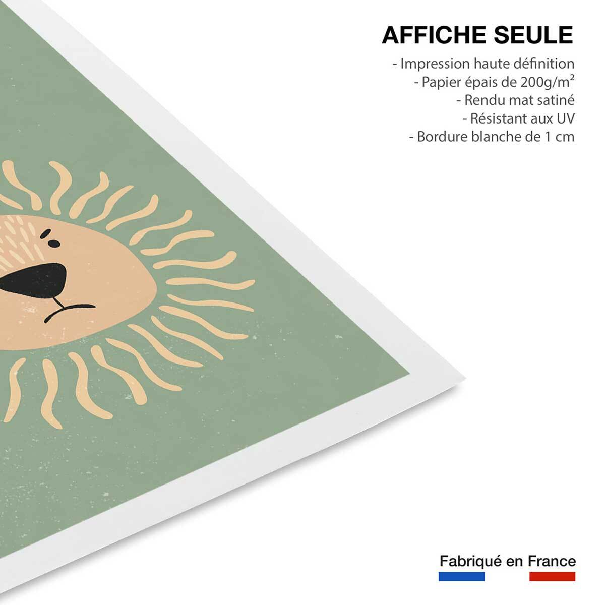 Affiche enfant lion Affiche seule