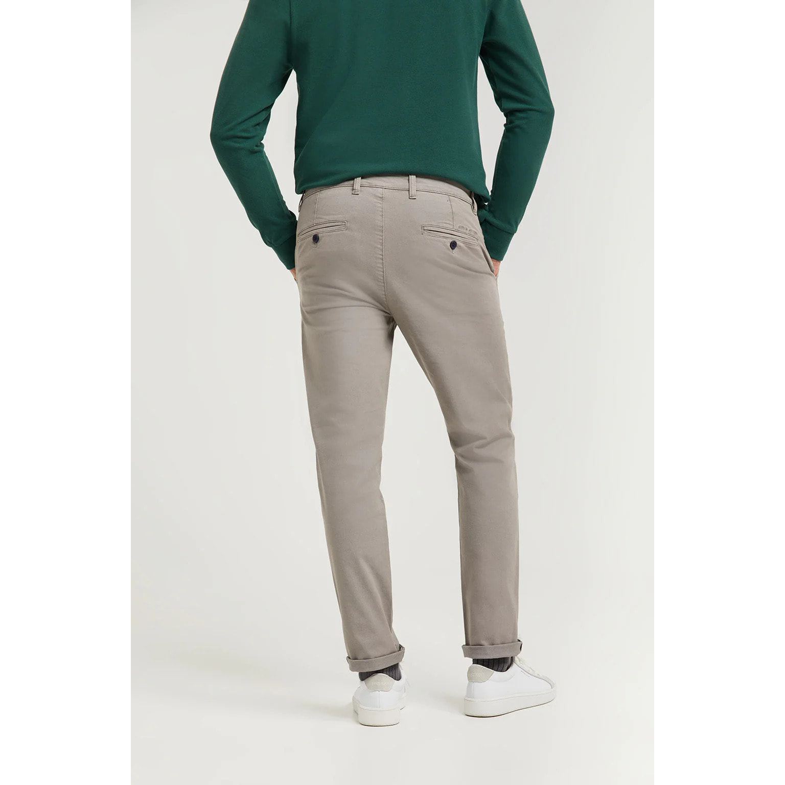 Pantaloni casual grigi slim con logo Polo Club sulla tasca posteriore