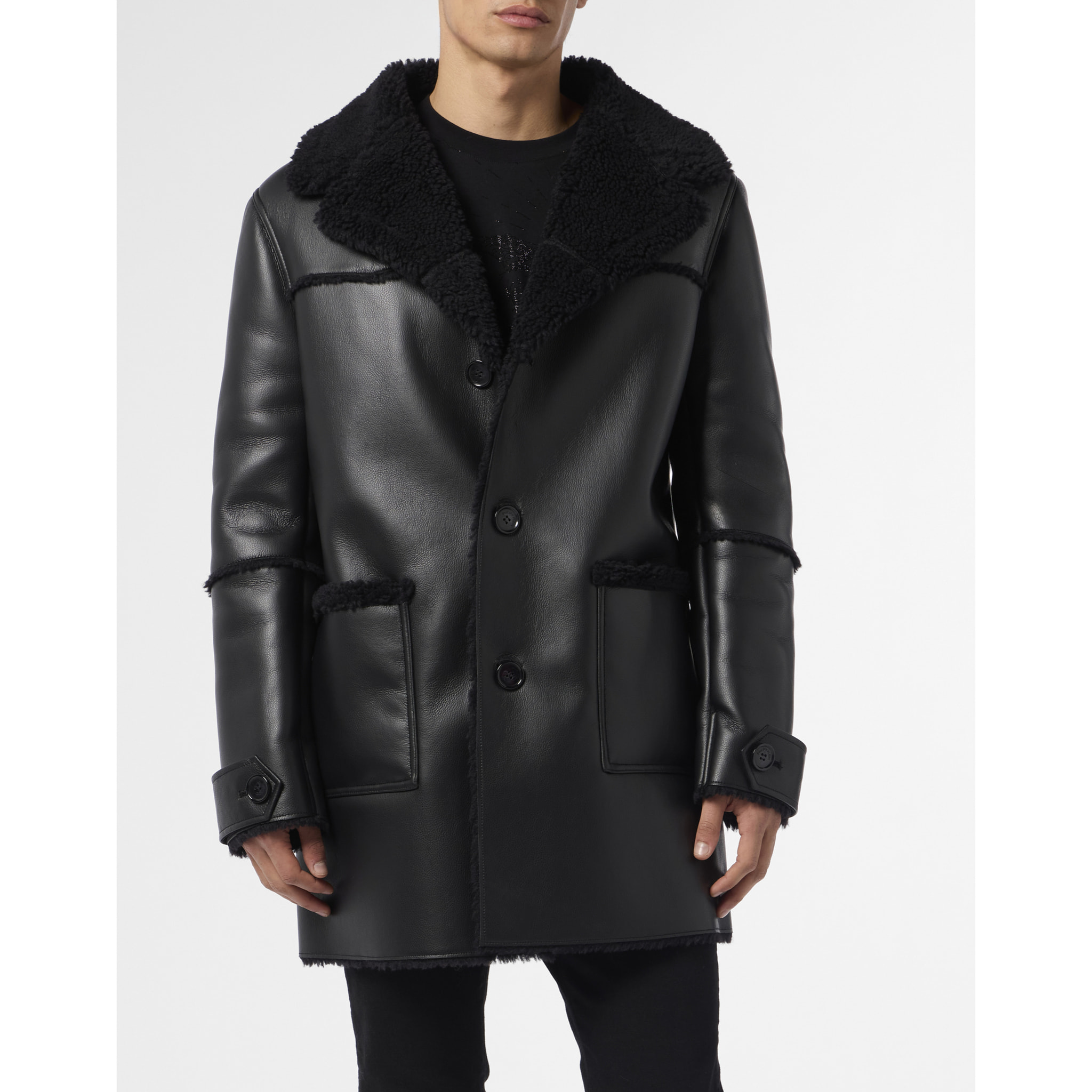 PHILIPP PLEIN Long Eco Shearling Jacket