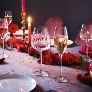 8 copas de champán de vidrio 24 cl Swirly - Cristal d'Arques