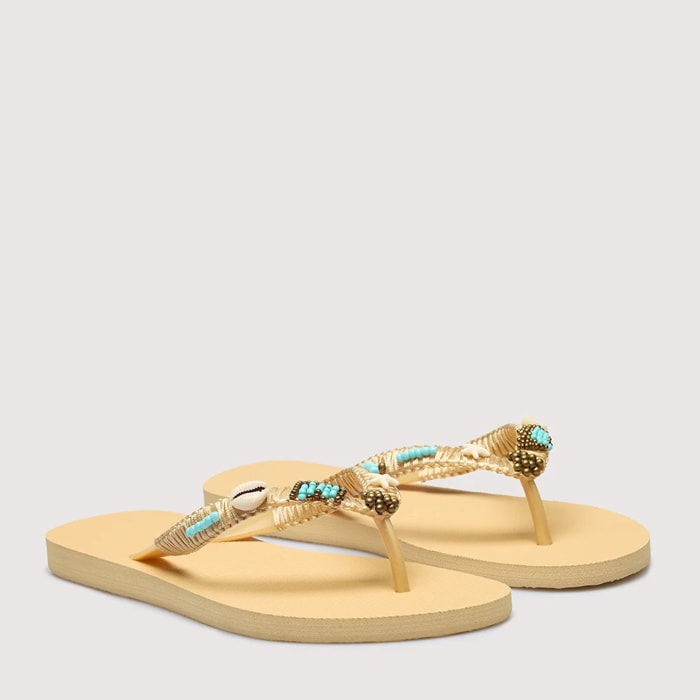 Chancla Dedo Beige- Bora Bora
