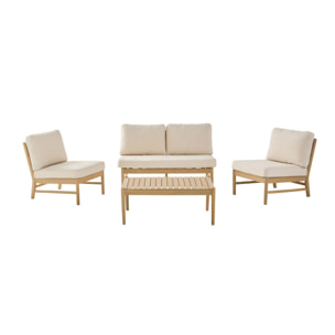 Salon de jardin bois d'acacia 4 places  LUNARI