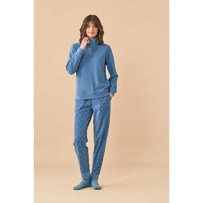 Pigiama donna invernale in micropile articolo cuore. Noidinotte