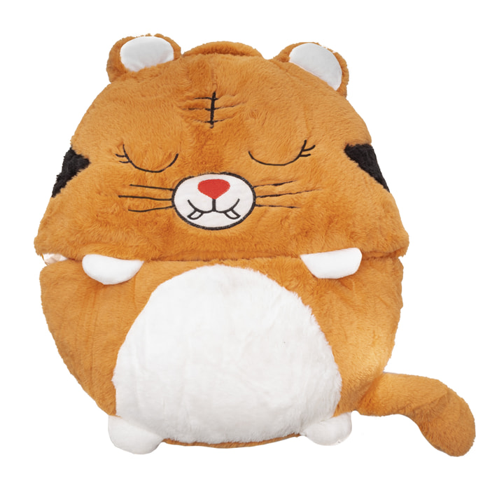 Saco de dormir convertible en almohada, para niños, Tigre. Tacto peluche. Grande /L: 170x70cm.