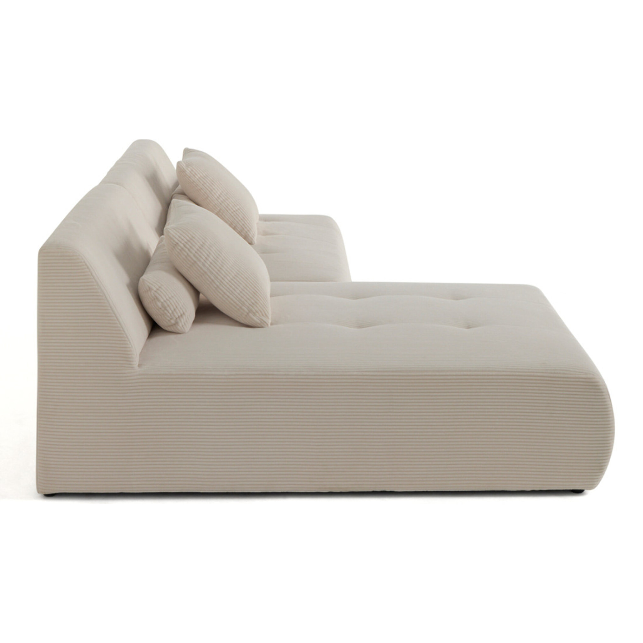 Onyx - canapé modulable d'angle réversible 4 places - en velours côtelé - Beige