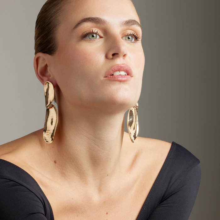 Pendientes acabados en oro amarillo de 18k