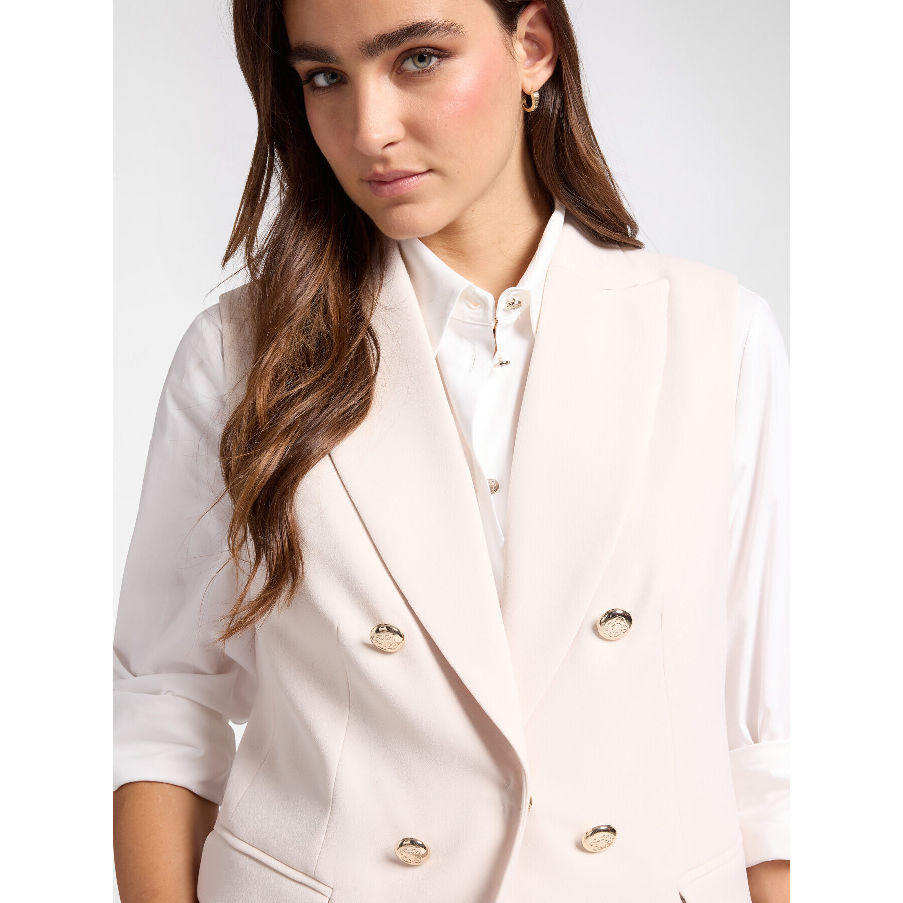 Elena Mirò - Blazer sin mangas - Blanco