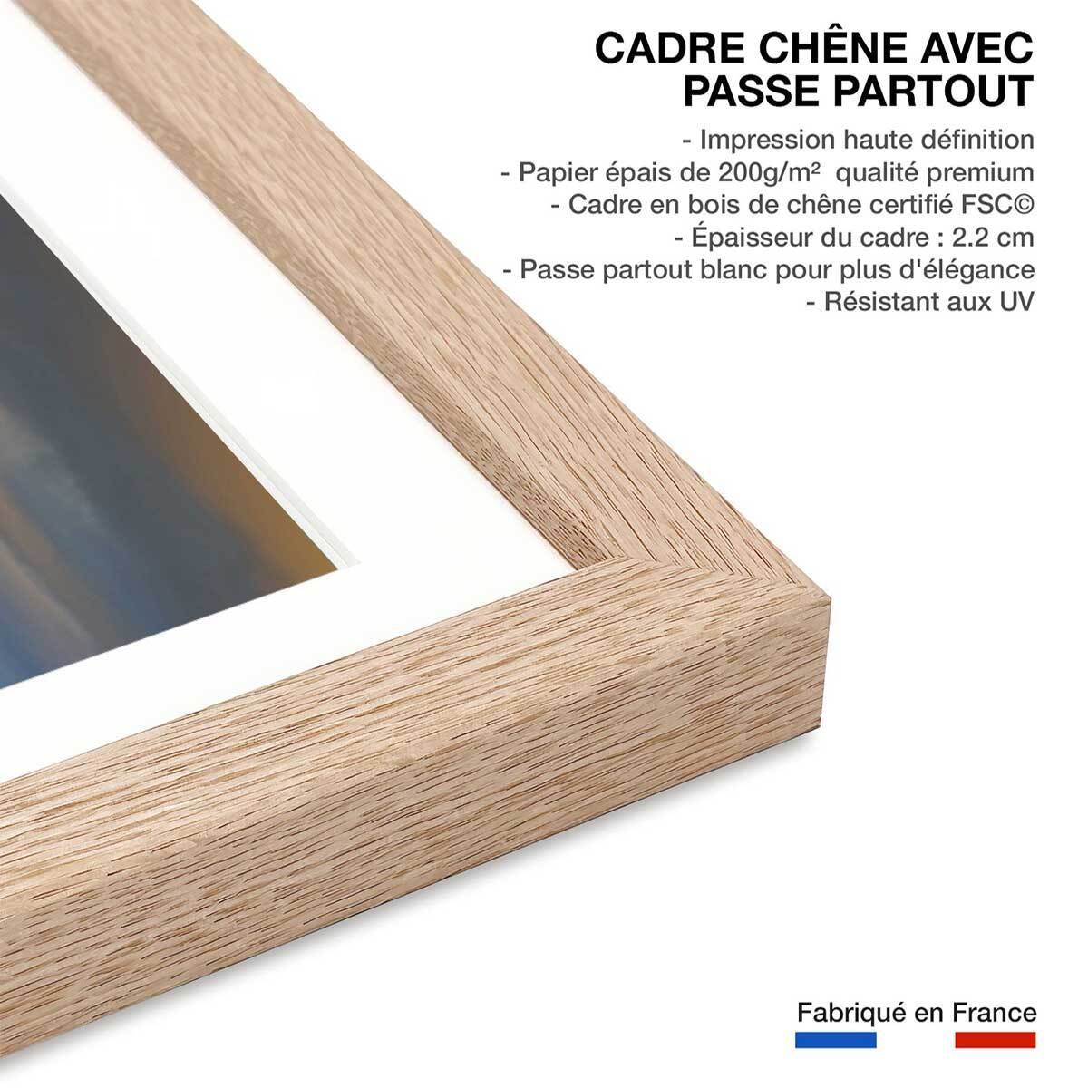 Affiche Chute d'eau by night Affiche sous cadre bois