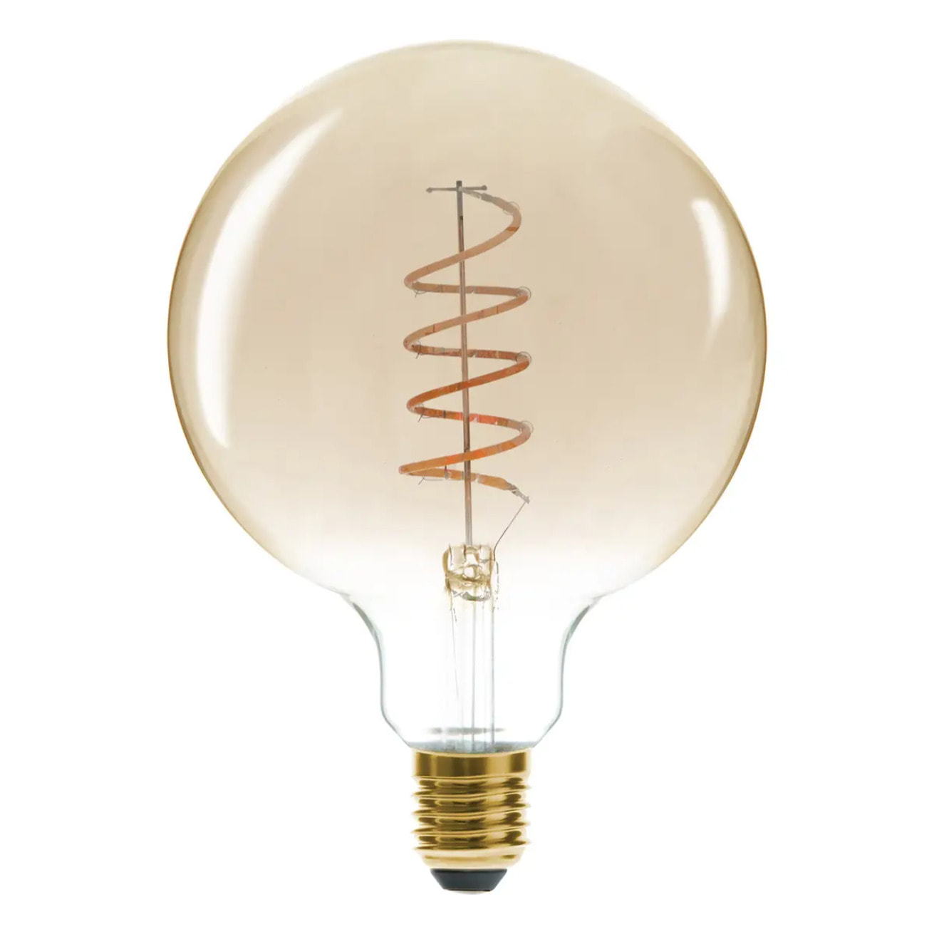 Ampoule LED "Globe" ambrée - filament torsadé E27 D13 cm
